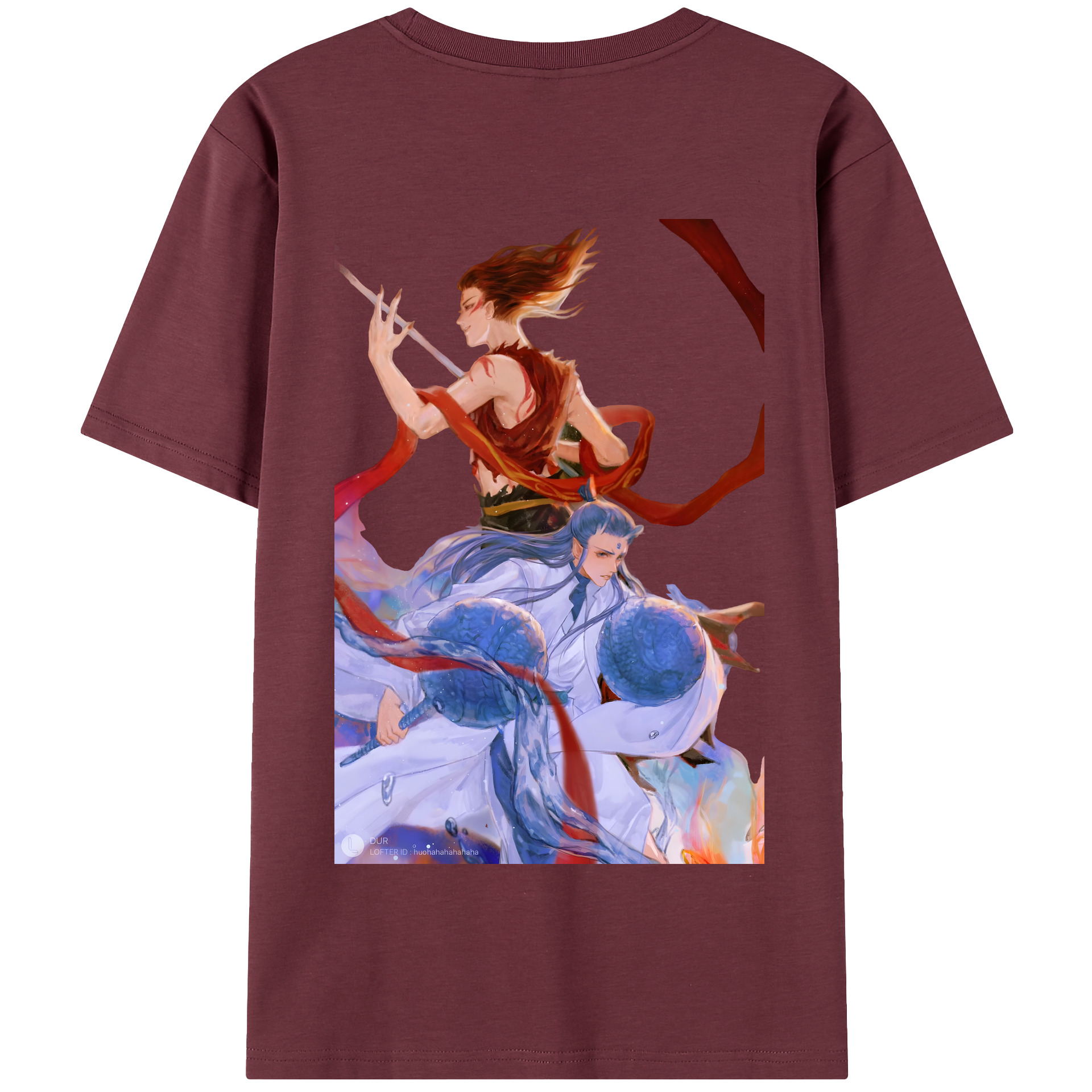 （画像用） Ne Zha 2 ナタ 魔童の大暴れ 綿100％半袖Tシャツ（背面プリント）